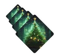 Lot de 4 désodorisants de voiture - Longue durée - Double face - À suspendre - Carte parfumée - Arbre de Noël vert - Tablettes d'aromathérapie - Pour rétroviseur de voiture - Pour homme et femme