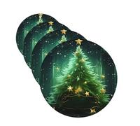 Lot de 4 désodorisants de voiture - Longue durée - Double face - À suspendre - Carte parfumée - Arbre de Noël vert - Tablettes d'aromathérapie - Pour rétroviseur de voiture - Pour homme et femme