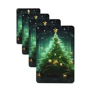 Lot de 4 désodorisants de voiture - Longue durée - Double face - À suspendre - Carte parfumée - Arbre de Noël vert - Tablettes d'aromathérapie - Pour rétroviseur de voiture - Pour homme et femme