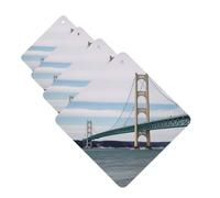 Lot de 4 désodorisants de voiture Mackinac - Pont suspendu - Cartes parfumées - Parfum durable - Tablettes d'aromathérapie de voiture - Pendentif de rétroviseur pour armoire à chaussures