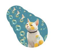 Lot de 4 désodorisants de voiture « Many Bubbles And A Cat » - Amusants à suspendre - Longue durée - Pour miroir - Cadeau pour homme et femme - Forme ronde