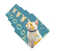 Lot de 4 désodorisants de voiture « Many Bubbles And A Cat » - Pour voiture - Amusants - Longue durée - Parfumés - Décoration à suspendre - Cadeau pour homme et femme - Carré