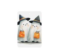 Lot de 4 désodorisants de voiture mignons avec deux fantômes blancs et chapeaux de sorcière - Cartes parfumées à suspendre - Pour tablettes d'aromathérapie de voiture