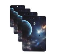 Lot de 4 désodorisants de voiture Moon Stars and Planets - Cartes parfumées à suspendre pour armoire, salle de bain, voiture, aromathérapie, tablettes, rétroviseurs, désodorisants de voiture, longue