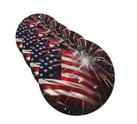 Lot de 4 désodorisants de voiture - Motif drapeau américain - Feu d'artifice à suspendre - Parfum durable - Tablettes d'aromathérapie de voiture - Pendentif de rétroviseur pour armoire à chaussures