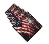 Lot de 4 désodorisants de voiture - Motif drapeau américain - Feu d'artifice à suspendre - Parfum durable - Tablettes d'aromathérapie de voiture - Pendentif de rétroviseur pour armoire à chaussures
