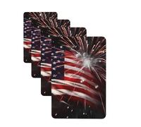 Lot de 4 désodorisants de voiture - Motif drapeau américain - Feu d'artifice à suspendre - Parfum durable - Tablettes d'aromathérapie de voiture - Pendentif de rétroviseur pour armoire à chaussures