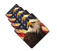 Lot de 4 désodorisants de voiture - Motif drapeau et aigle - À suspendre - Parfum durable - Tablettes d'aromathérapie - Pour rétroviseur de voiture - Pendentifs pour armoire à chaussures