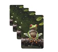 Lot de 4 désodorisants de voiture - Motif grenouille d'arbre de la paix - Cartes parfumées à suspendre - Parfum durable - Tablettes d'aromathérapie de voiture - Pendentif de rétroviseur pour armoire à