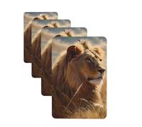 Lot de 4 désodorisants de voiture - Motif lion de prairie - Cartes parfumées à suspendre - Parfum durable - Tablettes d'aromathérapie de voiture - Pendentif pour rétroviseur de voiture, armoire à
