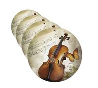 Lot de 4 désodorisants de voiture - Motif papillon et violoncelle - À suspendre - Parfum durable - Tablettes d'aromathérapie - Pour rétroviseur de voiture, armoire à chaussures