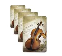 Lot de 4 désodorisants de voiture - Motif papillon et violoncelle - À suspendre - Parfum durable - Tablettes d'aromathérapie - Pour rétroviseur de voiture, armoire à chaussures