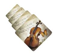 Lot de 4 désodorisants de voiture - Motif papillon et violoncelle - À suspendre - Parfum durable - Tablettes d'aromathérapie - Pour rétroviseur de voiture, armoire à chaussures