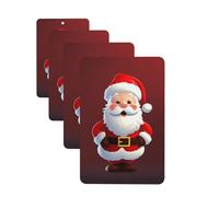 Lot de 4 désodorisants de voiture - Motif Père Noël mignon - Cartes parfumées à suspendre - Parfum durable - Tablettes d'aromathérapie de voiture - Pendentif pour rétroviseur de voiture - Pendentifs