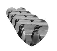 Lot de 4 désodorisants de voiture motif pingouin debout sur la plage - Feuilles parfumées à suspendre en forme de cœur pour voiture, maison, bureau, placard, salle de bain