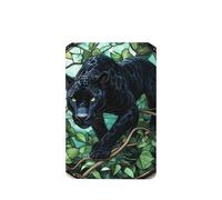 Lot de 4 désodorisants de voiture Panthère à travers la jungle en verre teinté - Cartes parfumées à suspendre - Cartes parfumées pour tablettes d'aromathérapie de voiture