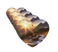 Lot de 4 désodorisants de voiture - Paysage de montagne - À suspendre - Parfum durable - Tablettes d'aromathérapie de voiture - Pendentif de rétroviseur pour armoire à chaussures