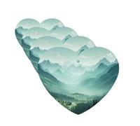 Lot de 4 désodorisants de voiture - Paysage de montagne verte - Cartes parfumées à suspendre - Parfum durable - Tablettes d'aromathérapie de voiture - Pendentif de rétroviseur pour armoire à