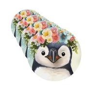 Lot de 4 désodorisants de voiture personnalisés en forme de pingouin portant des fleurs - Cadeaux pour homme et femme - Tablettes d'aromathérapie - Cartes parfumées à suspendre pour garde-robe et