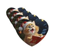 Lot de 4 désodorisants de voiture pour voiture, tablettes d'aromathérapie, chat mignon, chants de Noël, cartes parfumées à suspendre, feuilles parfumées amusantes pour chambre à coucher, armoire