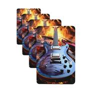 Lot de 4 désodorisants de voiture pour voiture, tablettes d'aromathérapie, guitare électrique magique, cartes parfumées à suspendre, feuilles parfumées amusantes pour chambre à coucher, armoire