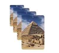 Lot de 4 désodorisants de voiture - Pyramides d'Égypte - Cartes parfumées à suspendre - Parfum durable - Tablettes d'aromathérapie de voiture - Pendentif pour rétroviseur de voiture, armoire à
