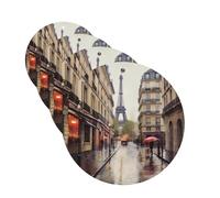 Lot de 4 désodorisants de voiture Rainy Street in Paris - Cartes parfumées à suspendre - Tablettes d'aromathérapie pour voiture, armoire, salle de bain, voiture, miroir intérieur