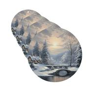 Lot de 4 désodorisants de voiture - Scène de neige d'hiver - Cartes parfumées à suspendre - Parfum durable - Tablettes d'aromathérapie de voiture - Pendentif de rétroviseur pour armoire à chaussures