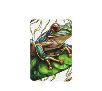 Lot de 4 désodorisants de voiture style vitrail grenouille sur feuille tropicale - Cartes parfumées à suspendre - Cartes parfumées pour tablettes d'aromathérapie de voiture
