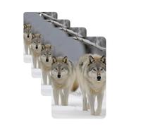 Lot de 4 désodorisants de voiture « Two Wolves Walking in the Snow » - Cartes parfumées à suspendre - Tablettes d'aromathérapie de voiture - Pour armoire, salle de bain, voiture, miroir intérieur