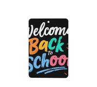Lot de 4 désodorisants de voiture « Welcome Back To School » - Cartes parfumées à suspendre - Pour tablettes d'aromathérapie de voiture