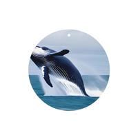 Lot de 4 désodorisants de voiture « Whales at sea » - Longue durée - Parfum lavande à suspendre - Pour intérieur de véhicule - Impression double face - Décoration parfumée pour voiture, maison