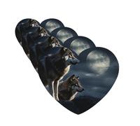 Lot de 4 désodorisants de voiture Wolves in the Moonlight - Cartes parfumées à suspendre - Tablettes d'aromathérapie pour voiture, armoire, salle de bain, voiture, miroir intérieur