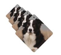 Lot de 4 désodorisants décoratifs pour voiture - Longue durée - Parfum à suspendre - Border Collie - Tablettes d'aromathérapie pour rétroviseur - Pour homme et femme