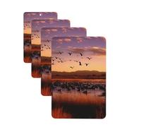Lot de 4 désodorisants décoratifs pour voiture - Longue durée - Parfum à suspendre - Bosque del Apache - Refuge de la faune - Tablettes d'aromathérapie - Pendentif pour rétroviseur - Pour homme et