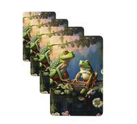 Lot de 4 désodorisants décoratifs pour voiture - Longue durée - Parfum à suspendre - De nombreuses grenouilles chantent sur les branches - Tablettes d'aromathérapie - Pendentif pour rétroviseur - Pour