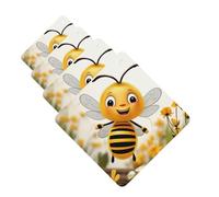 Lot de 4 désodorisants décoratifs pour voiture - Longue durée - Parfum à suspendre - Motif abeilles mignonnes - Fleur de marguerite - Tablettes d'aromathérapie - Pendentif de rétroviseur - Pour homme