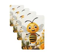 Lot de 4 désodorisants décoratifs pour voiture - Longue durée - Parfum à suspendre - Motif abeilles mignonnes - Fleur de marguerite - Tablettes d'aromathérapie - Pendentif de rétroviseur - Pour homme