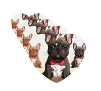 Lot de 4 désodorisants décoratifs pour voiture - Longue durée - Parfum à suspendre - Motif chien de dessin animé - Bouledogue français - Tablettes d'aromathérapie - Pendentif pour rétroviseur - Pour