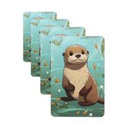 Lot de 4 désodorisants décoratifs pour voiture - Longue durée - Parfum à suspendre - Motif loutre mignon - Tablette d'aromathérapie - Pendentif pour rétroviseur - Pour homme et femme