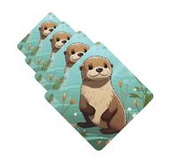 Lot de 4 désodorisants décoratifs pour voiture - Longue durée - Parfum à suspendre - Motif loutre mignon - Tablette d'aromathérapie - Pendentif pour rétroviseur - Pour homme et femme