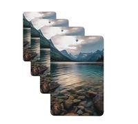 Lot de 4 désodorisants décoratifs pour voiture - Longue durée - Parfum à suspendre - Parc national des glaciers - Tablettes d'aromathérapie - Pendentif pour rétroviseur - Pour homme et femme