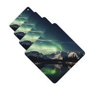 Lot de 4 désodorisants décoratifs pour voiture - Longue durée - Parfum à suspendre - Parfum Aurore du Nord - Tablette d'aromathérapie pour rétroviseur - Pour homme et femme