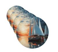 Lot de 4 désodorisants décoratifs pour voiture - Longue durée - Parfum à suspendre - Parfum de voile - Paysage de la voile - Aromathérapie - Pour rétroviseur - Pour homme et femme