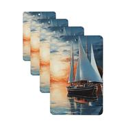 Lot de 4 désodorisants décoratifs pour voiture - Longue durée - Parfum à suspendre - Parfum de voile - Paysage de la voile - Aromathérapie - Pour rétroviseur - Pour homme et femme