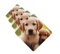 Lot de 4 désodorisants décoratifs pour voiture - Longue durée - Parfum à suspendre - Parfum mignon Golden Retriever - Chiot d'aromathérapie - Tablettes d'aromathérapie - Pendentif pour rétroviseur