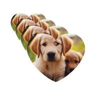 Lot de 4 désodorisants décoratifs pour voiture - Longue durée - Parfum à suspendre - Parfum mignon Golden Retriever - Chiot d'aromathérapie - Tablettes d'aromathérapie - Pendentif pour rétroviseur