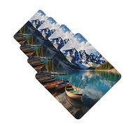 Lot de 4 désodorisants décoratifs pour voiture - Longue durée - Parfum à suspendre - Parfum moraine lac canoës - Tablettes d'aromathérapie - Pendentif pour rétroviseur - Pour homme et femme