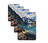Lot de 4 désodorisants décoratifs pour voiture - Longue durée - Parfum à suspendre - Parfum moraine lac canoës - Tablettes d'aromathérapie - Pendentif pour rétroviseur - Pour homme et femme