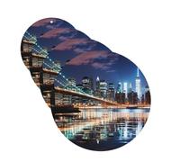 Lot de 4 désodorisants décoratifs pour voiture - Longue durée - Parfum à suspendre - Parfum New York Night - Aromathérapie - Pour rétroviseur - Pour homme et femme